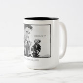 George Orwell Lives | Soziale Ablehnung | Zweifarb Zweifarbige Tasse (VorderseiteRechts)
