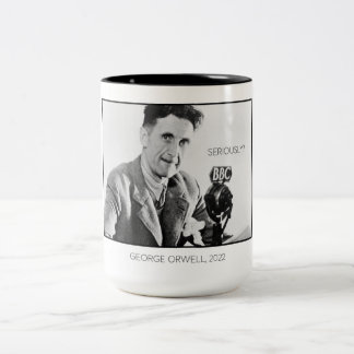 George Orwell Lives | Soziale Ablehnung | Zweifarb Zweifarbige Tasse