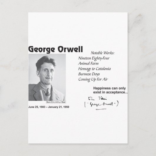 George Orwell Postkarte (Vorderseite)