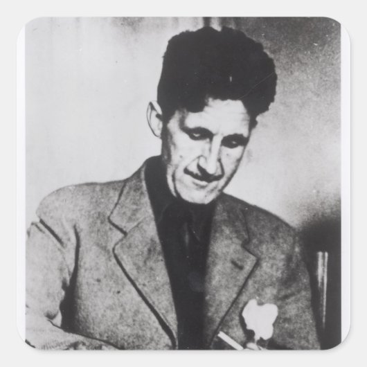 George Orwell Quadratischer Aufkleber (Vorderseite)