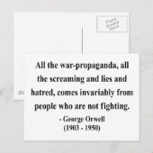 George Orwell Quote 6a Postkarte (Vorne/Hinten)