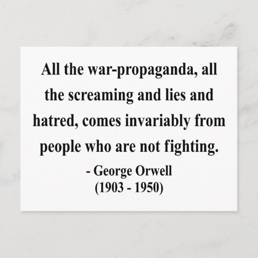 George Orwell Quote 6a Postkarte (Vorderseite)
