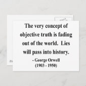 George Orwell Quote 7a Postkarte (Vorne/Hinten)