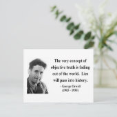 George Orwell Quote 7b Postkarte (Stehend Vorderseite)