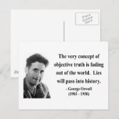 George Orwell Quote 7b Postkarte (Vorne/Hinten)