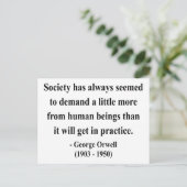George Orwell Quote 8a Postkarte (Stehend Vorderseite)