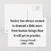 George Orwell Quote 8a Postkarte (Vorne/Hinten)