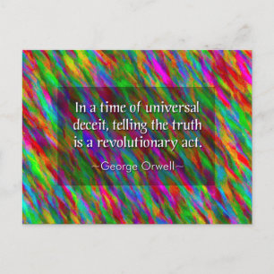 George Orwell Truth Postcard Postkarte