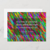 George Orwell Truth Postcard Postkarte (Vorne/Hinten)