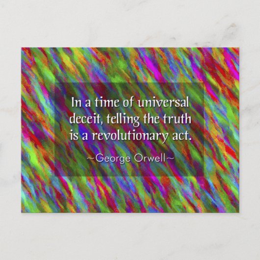 George Orwell Truth Postcard Postkarte (Vorderseite)
