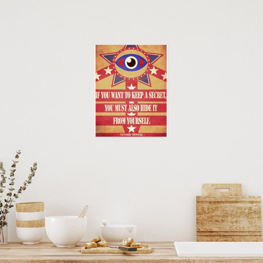 George Orwell Zitat Minimalistisch Poster (Küche)