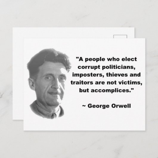 George Orwell Zitat Postkarte (Vorne/Hinten)