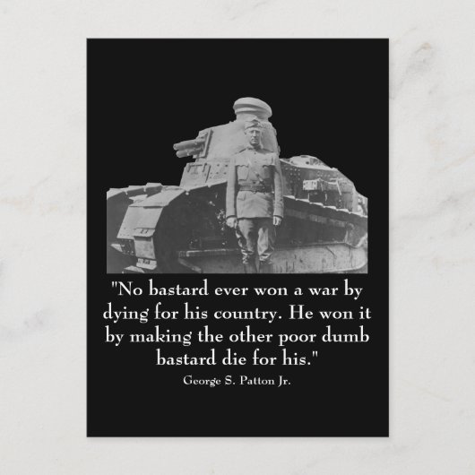 George Patton und Zitat Postkarte (Vorderseite)