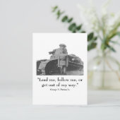 George Patton und Zitat Postkarte (Stehend Vorderseite)