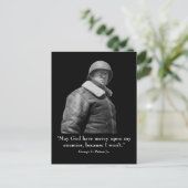 George Patton und Zitat Postkarte (Stehend Vorderseite)