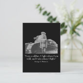 George Patton und Zitat Postkarte (Stehend Vorderseite)