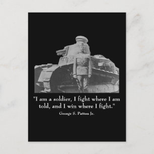George Patton und Zitat Postkarte