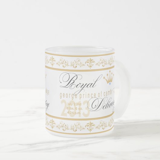 George-Prinz der königlichen Baby-Tasse Cambridges Mattglastasse (VorderseiteRechts)