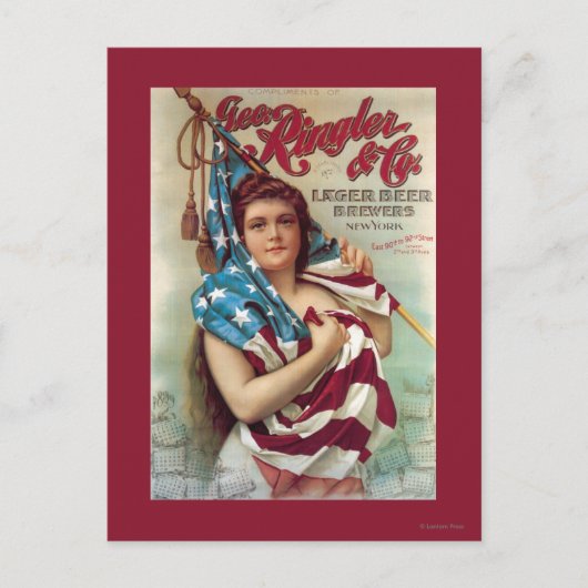 George Ringler & CO. Bierposter Postkarte (Vorderseite)