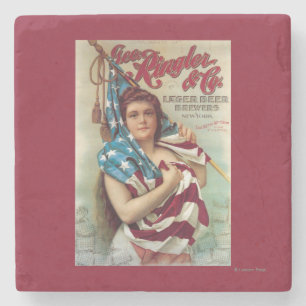 George Ringler u. Co.-Bier-Plakat Steinuntersetzer