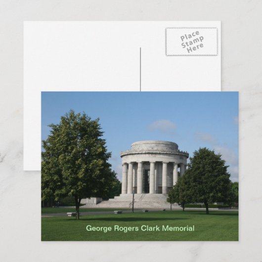 George Rogers Clark Memorial Vincennes Indiana Postkarte (Vorne/Hinten)