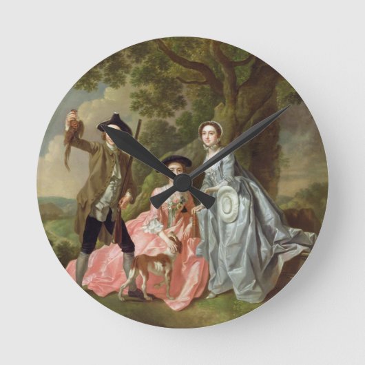 George Rogers mit seiner Ehefrau Margaret und sein Runde Wanduhr (Vorderseite)