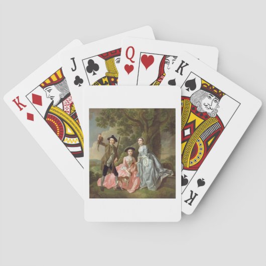 George Rogers mit seiner Ehefrau Margaret und sein Spielkarten (Rückseite)