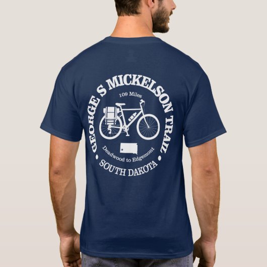 George S Mickelson Trail (Radfahren) T-Shirt (Rückseite)