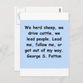 george s patton quote postkarte (Vorne/Hinten)