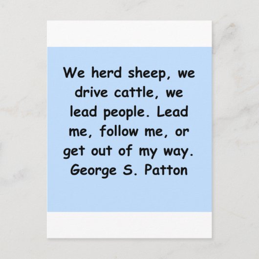 george s patton quote postkarte (Vorderseite)