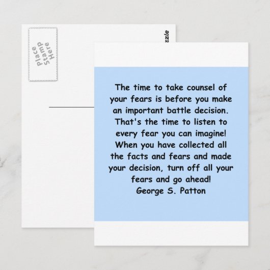 george s patton quote postkarte (Vorne/Hinten)