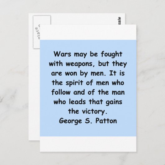 george s patton quote postkarte (Vorne/Hinten)