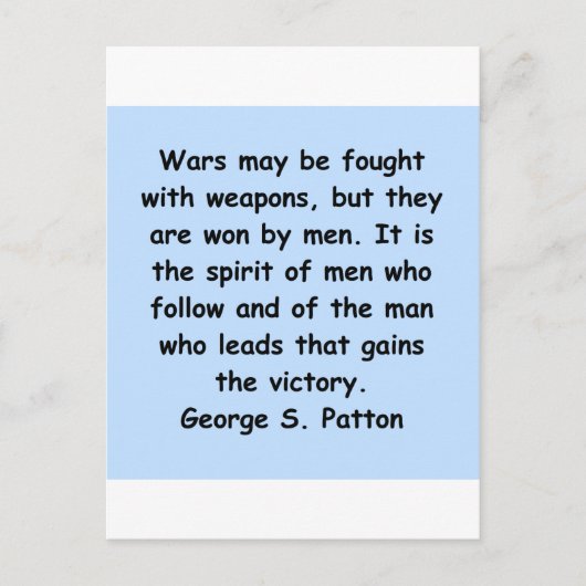 george s patton quote postkarte (Vorderseite)