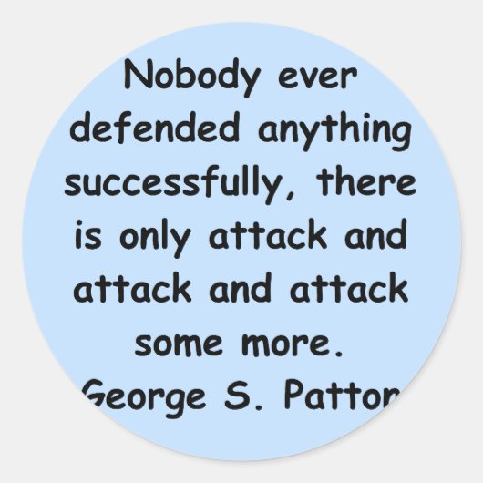 george s patton quote runder aufkleber (Vorderseite)