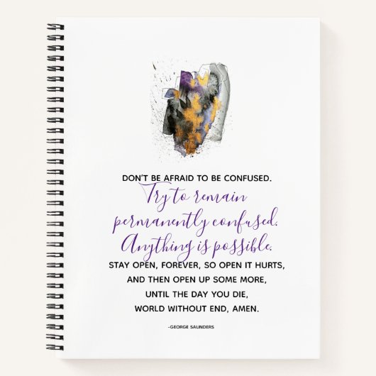 George Saunders Zitat Notizblock (Vorderseite)