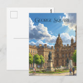 George Square, Glasgow Schottland Postkarte (Vorne/Hinten)