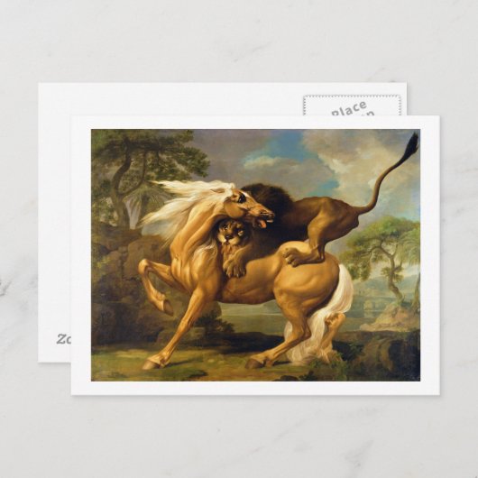 George Stubbs | A Lion Attack a Horse, c.1762 ( Postkarte (Vorne/Hinten)