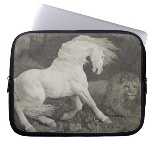 George Stubbs |, das ein Pferd durch einen Löwe Laptopschutzhülle (Vorderseite)
