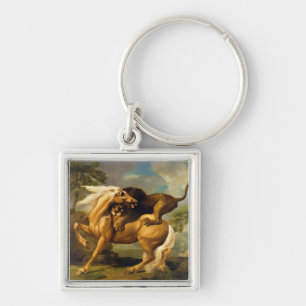 George Stubbs ein Löwe, der ein Pferd in Angrif Schlüsselanhänger