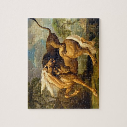 George Stubbs | ein Löwe, der ein Pferd in Angriff Puzzle (Vertikal)