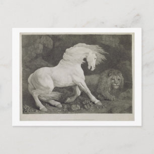 George Stubbs Ein Pferd, das von einem Löwen, en Postkarte