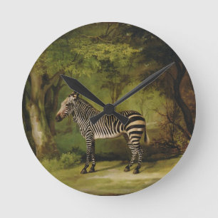 George Stubbs   ein Zebra, 1763 (Öl auf Leinwand) Runde Wanduhr