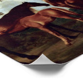 George Stubbs - Mares and Foals in einer Landschaf Poster (Ecke)
