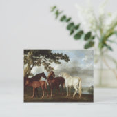 George Stubbs-Mares und Foals in einer Flusslandsc Postkarte (Stehend Vorderseite)