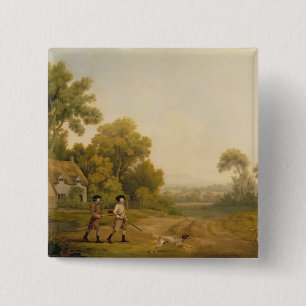 George Stubbs zwei gehende Herren ein Schießen Button