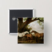 George Stubbs | zwei Shafto Stuten und ein Fohlen, Button (Vorne & Hinten)