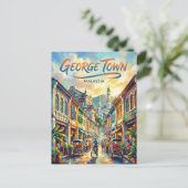 George Town Malaysia Postkarte (Stehend Vorderseite)