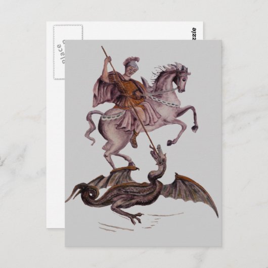 GEORGE UND DER DRACHE POSTKARTE (Vorne/Hinten)