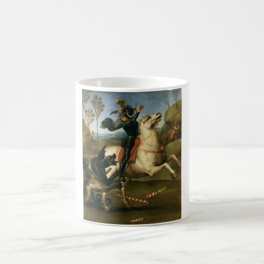 George und der Drache (von Raphael) Kaffeetasse (Mittel)