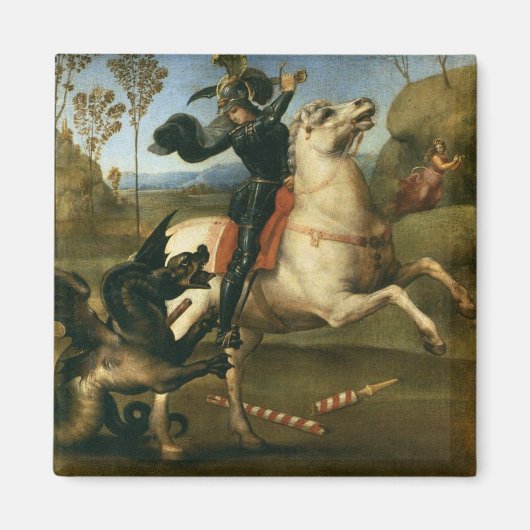 George und der Drache (von Raphael) Magnet (Vorne)